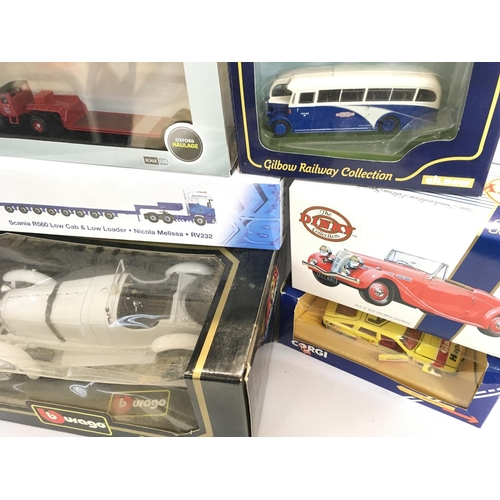 223 - A Box Containing Various Boxed Diecast Including Matchbox. Gilbow Railway. Exclusive First Editions.... 