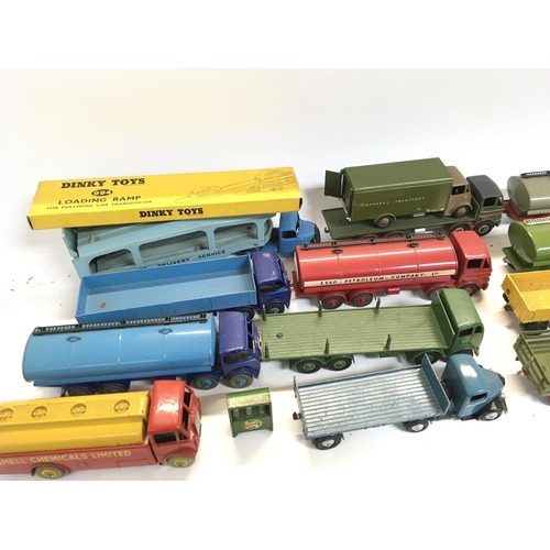 231 - A Collection of Various Vintage Dinky Diecast. Some Repainted, including Leyland Comet. Foden. Tanke... 