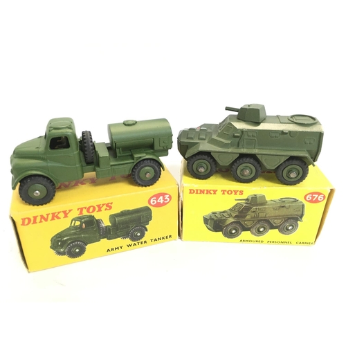 238 - A Boxed Dinky Army Water Tanker #643 and a Armoured Personnel Carrier. #676.