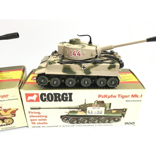 239 - A Boxed Corgi PzKpfw VI Tiger II -King Tiger Tank #904 and a PzKpfw Tiger Mk.I #900.