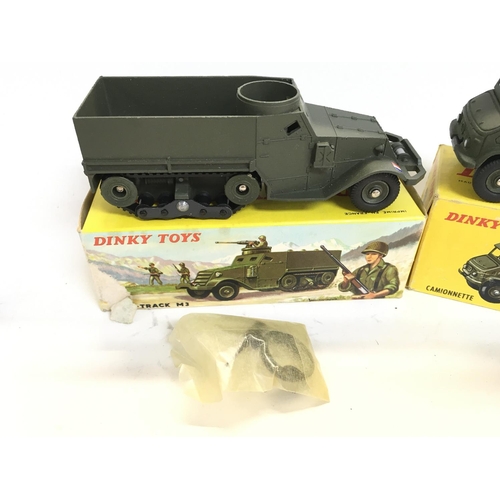 246 - A Boxed French Dinky Half Track #822 and a Army Covered Wagon #921.