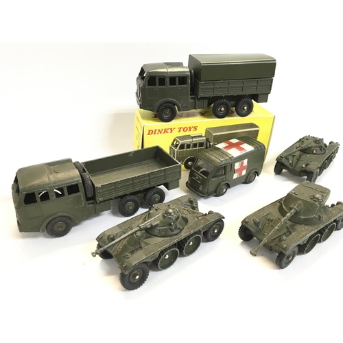 247 - A Collection of French Dinky Military Vehicles including 1 In Reproduction Box.