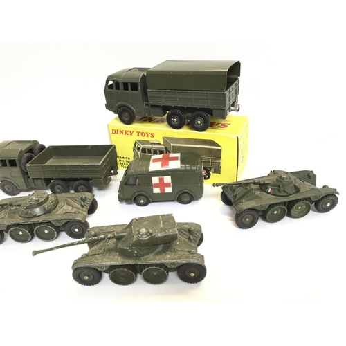 247 - A Collection of French Dinky Military Vehicles including 1 In Reproduction Box.