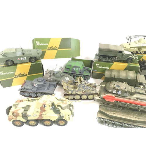 278 - A Collection of Mainly Solido Military Vehicles also a Dinky Berliner Gazelle.