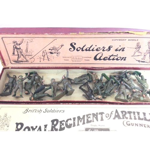 293 - 2 Britains Boxes Containing Soldiers In Action and Royal Regiment of Gunners.