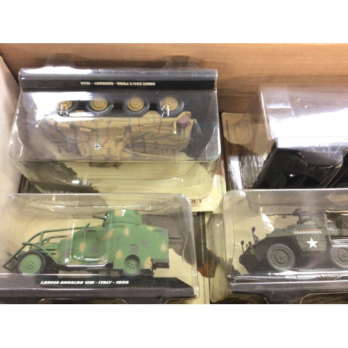 298 - A Box Containing DeAgostini Military Models. A Boxed solido Char M7 US. And Others.