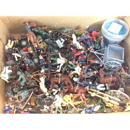 301 - A Box Containing Various Metal soldiers all in Various States.