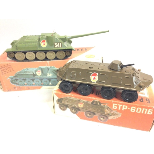 303 - 4 Boxed Russian Diecast Military Vehicles.