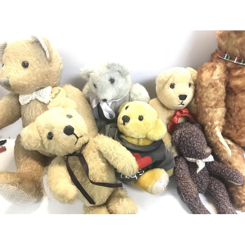 329 - A Collection of 8 Vintage Teddy Bears No Reserve.