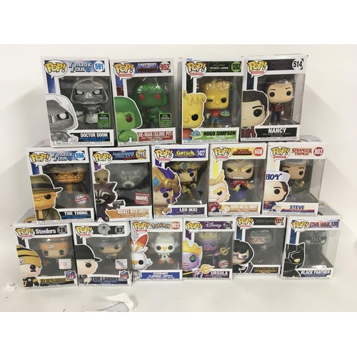 33 - A collection of 15 Funko PoP figures in original packaging.