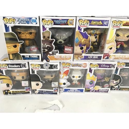 33 - A collection of 15 Funko PoP figures in original packaging.