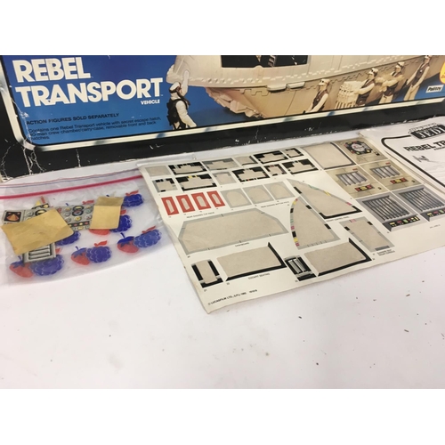 34 - Star Wars boxed Rebel Transport incomplete. Includes instructions leaflet and part used sticker shee... 