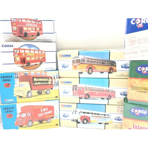 348 - A Box Containing Corgi Classics including Buses and Trucks.