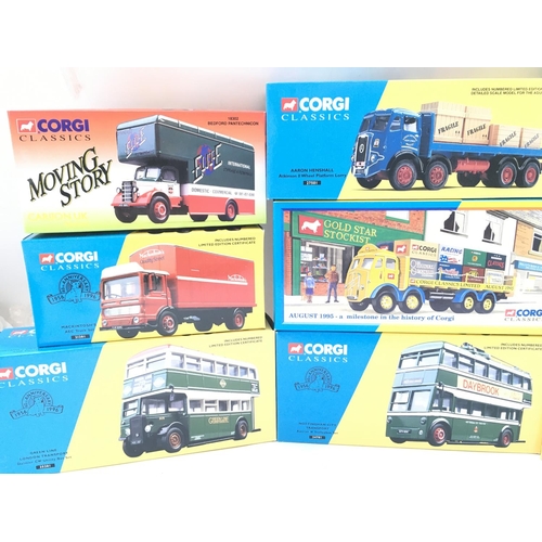 356 - A Box Containing Boxed Corgi Classic Buses and Lorrys.