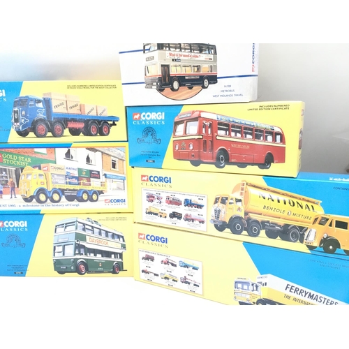 356 - A Box Containing Boxed Corgi Classic Buses and Lorrys.