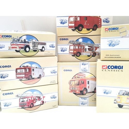 358 - A Collection of Boxed Corgi Classics Fire Service Vehicles.