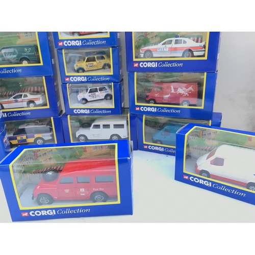 368 - A Box containing Boxed Corgi Vehicles including Minis. Police Vehicles Etc.