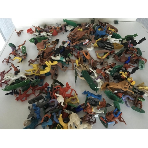 374 - A collection in excess of 90 plastic guardsmen by Cherilea and 90 cowboys and Indians swoppits.