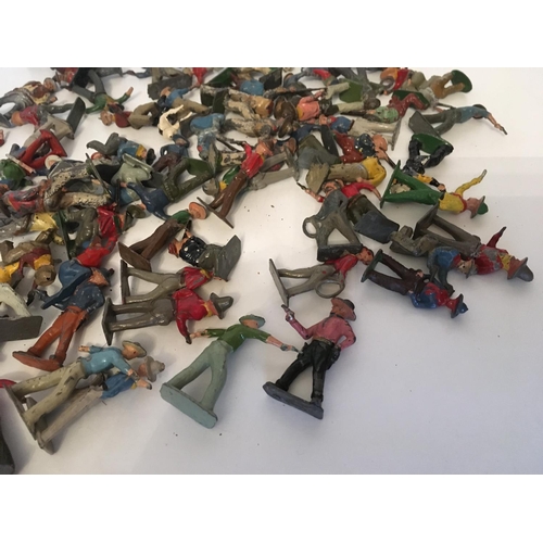 386 - A Collection in excess of 85 metal toy figures by LONE STAR..HILLCO..BRITAINS etc. Theme is cowboys