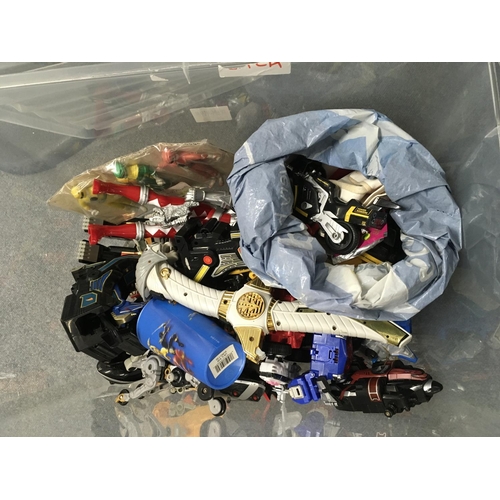 40 - A collection of power ranger megazoid toys plus other PR parts.