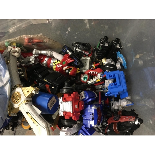 40 - A collection of power ranger megazoid toys plus other PR parts.