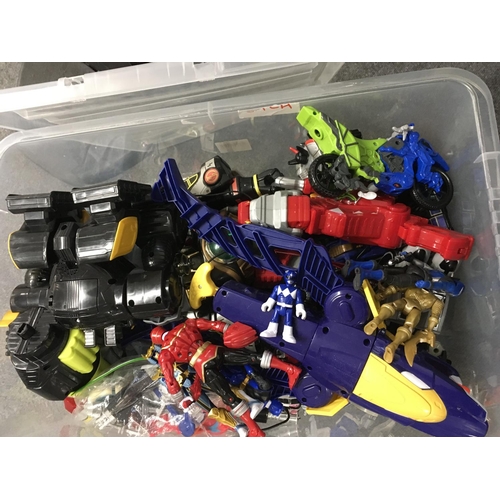 40 - A collection of power ranger megazoid toys plus other PR parts.