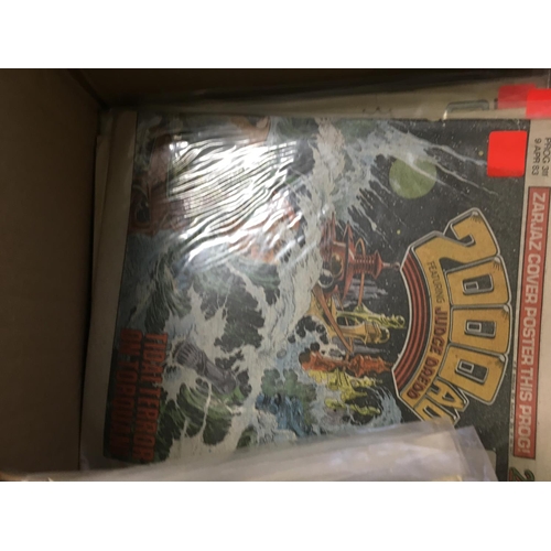 41 - A box containing a collection of individually bagged 2000AD comics circa mid 1980s.