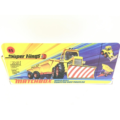 419 - A Boxed Matchbox Super Kings Tractor and Trailer. #K-5. Un Punched.