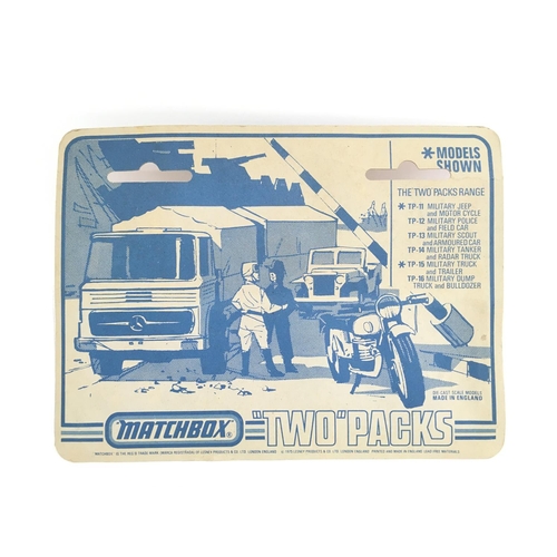 426 - A Carded Matchbox Two Packs TP-13 Military Scout And Armoured Car.