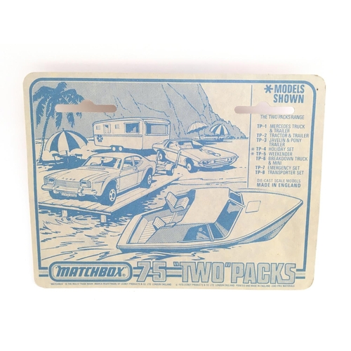 429 - A Carded Matchbox Two Packs TP-8 Field Car & Honda Motor Cycle.