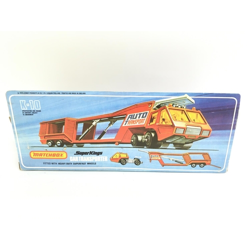 434 - A Boxed Matchbox Superkings Car Transporter K-10. Un punched.