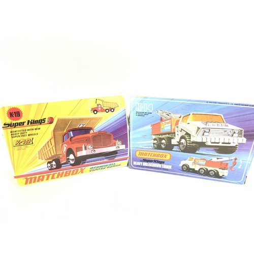 449 - A Boxed Matchbox Scammell Tipper Truck K-19 and a Breakdown Truck K-14. Both un punched.