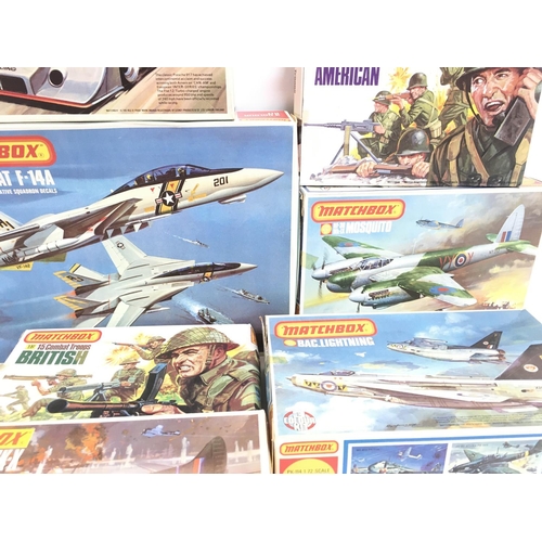 455 - A Collection of Matchbox Model Kits Including Aircraft. Soldiers Etc.