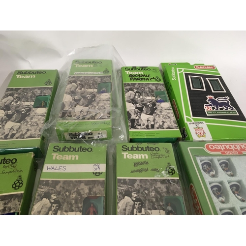 47 - A collection of 10 boxed Subbuteo football teams