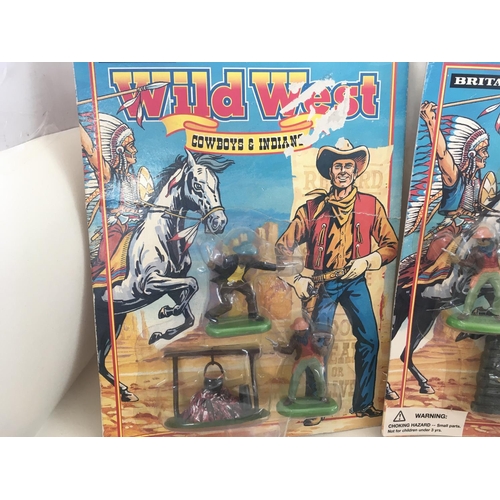 479 - A collection of 5 sets of Britains Wild West sets of Cowboys and Indians and 1 set Knights of the Sw... 