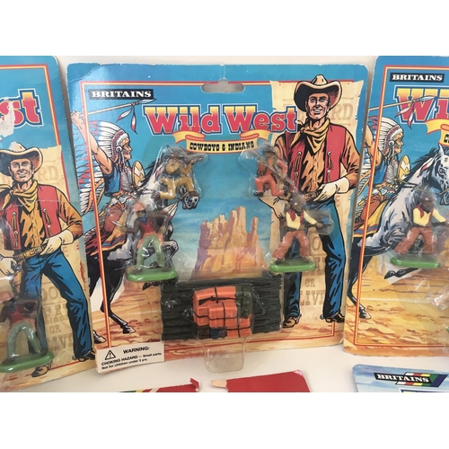 479 - A collection of 5 sets of Britains Wild West sets of Cowboys and Indians and 1 set Knights of the Sw... 