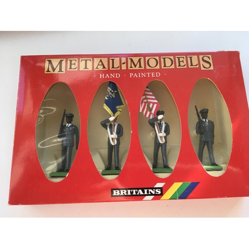 485 - Collection of 4 boxed Britains metal model soldiers