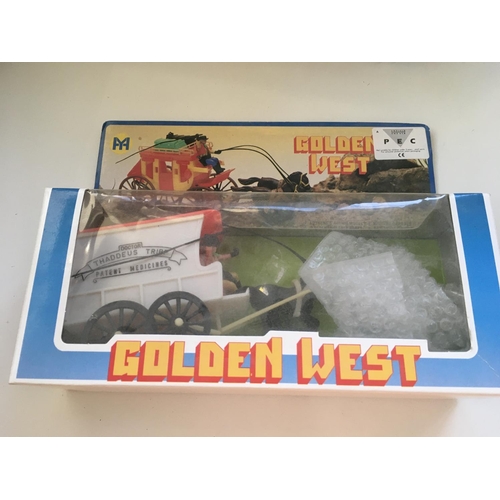 486 - Collection of Western themed plastic models..includes cowboys and stagecoaches all in original packa... 