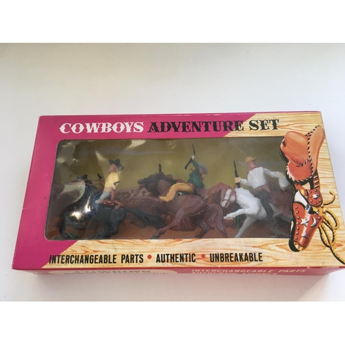 486 - Collection of Western themed plastic models..includes cowboys and stagecoaches all in original packa... 