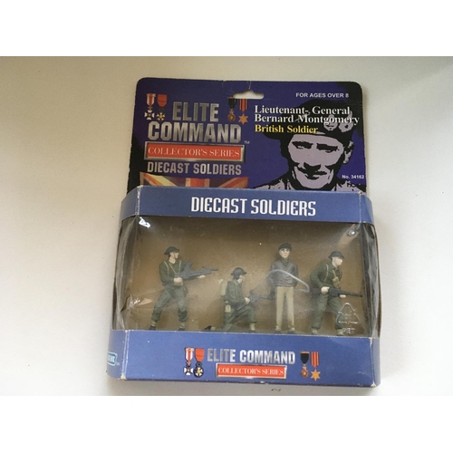 488 - A collection of diecast soldiers from the Blue Box elite command series all in the original packagin... 