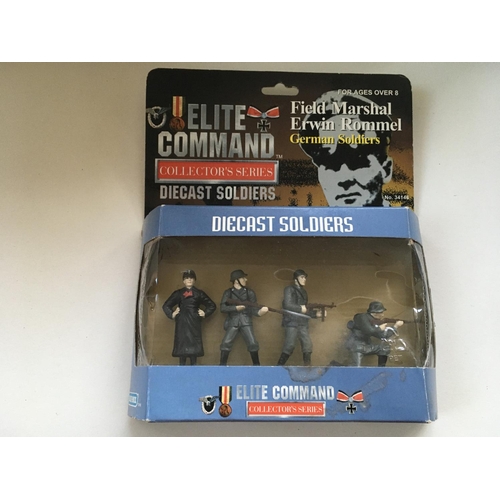 488 - A collection of diecast soldiers from the Blue Box elite command series all in the original packagin... 