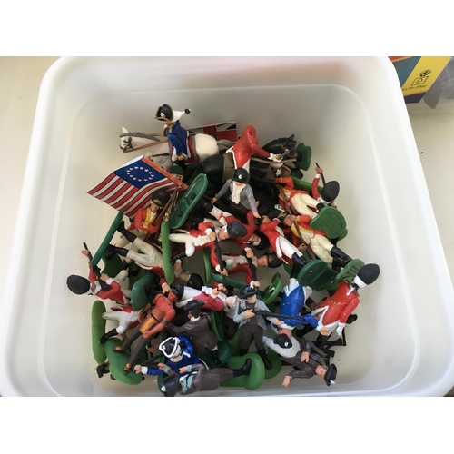 491 - A collection of plastic toy soldiers by Charbens..Lonestar and others. Good selection of German WW11... 