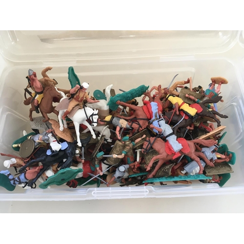 492 - A Collection of plastic soldiers by TIMPO and BRITAINS DEETAIL. Britains are WW11 and Timpo includes... 