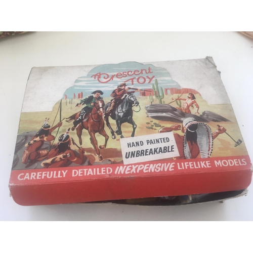 495 - Two retailer boxes of plastic models. One box by Crescent toys with Arabian soldiers.. one box by Ch... 