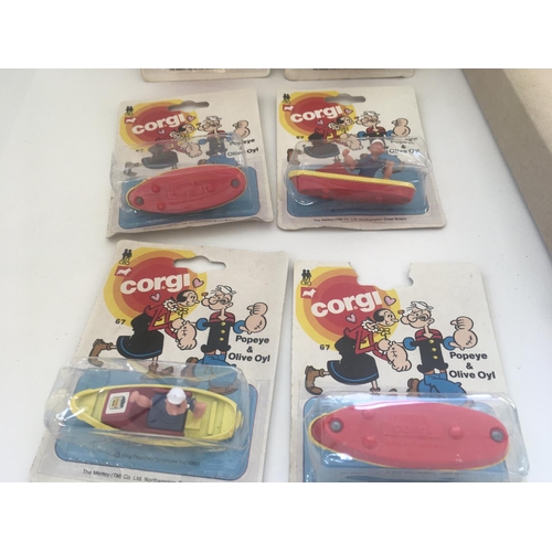 497 - A trade pack of Popeye & Olive Olympic by Corgi. Pack contains six models