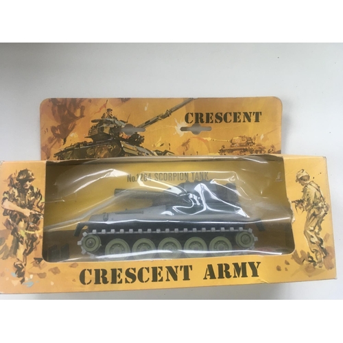 502 - A collection of Crescent Toys military models..boxed in original packaging. Includes No.1264 Scorpio... 