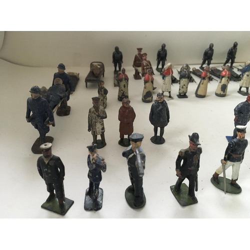 514 - A collection in excess of 60 pieces of metal models mainly by Britains. All are war themed with a la... 