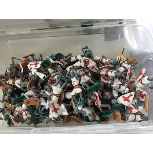 525 - A collection of model plastic figures by Tempo. Themes includes knights including crusader, western ... 