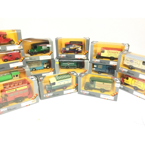 549 - A Box Containing a Large Collection of Corgi Classics including Buses and Trucks.