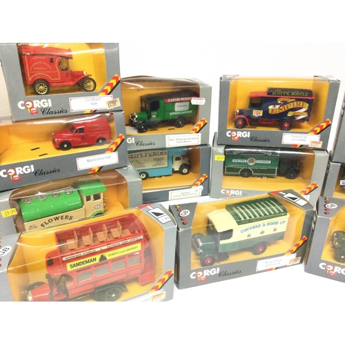 549 - A Box Containing a Large Collection of Corgi Classics including Buses and Trucks.